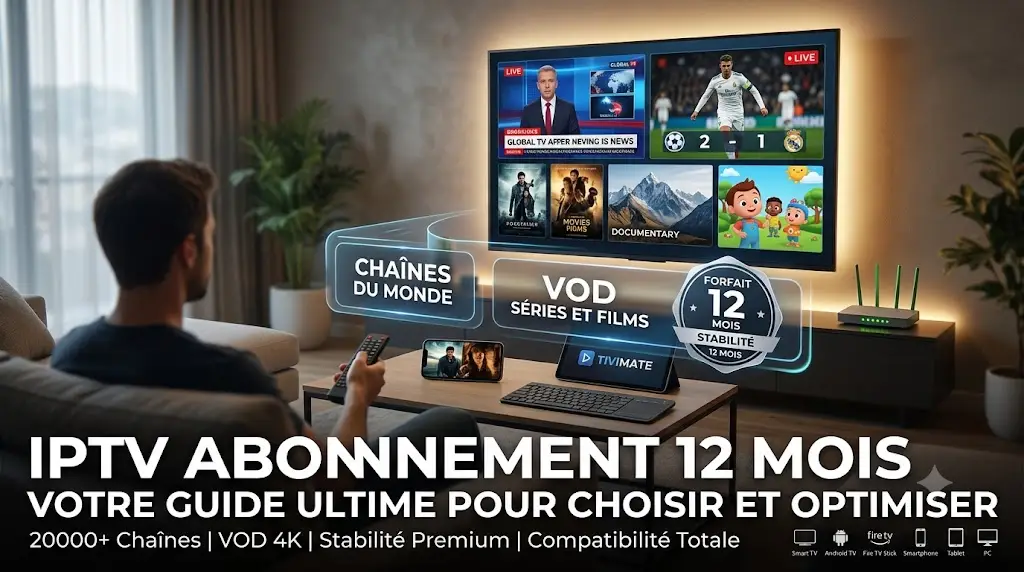 IPTV abonnement 12 mois